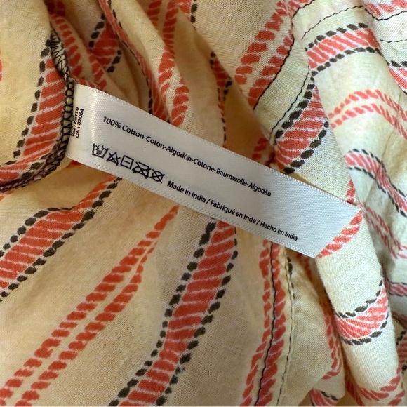 Free People One Natalia Striped Yellow Red Tie Waste Skirt w/ Pockets S 2/$50 - Picture 12 of 14